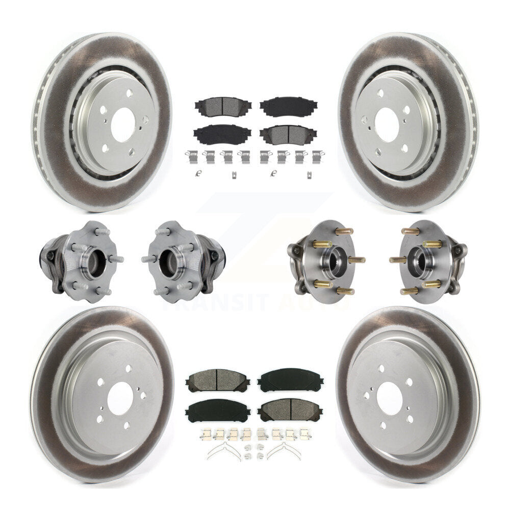 Front Rear Hub Bearing Coat Brake Rotor Pads Kit (10Pc) For Lexus RX350 RX350L RX450h FWD KBB-131868