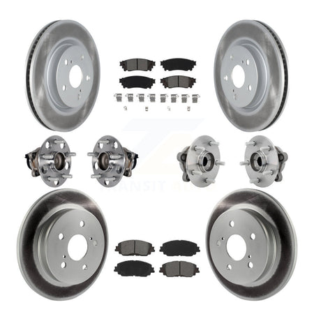 Front Rear Hub Bearings Coated Disc Brake Rotors And Pads Kit (10Pc) For Toyota C-HR KBB-131869