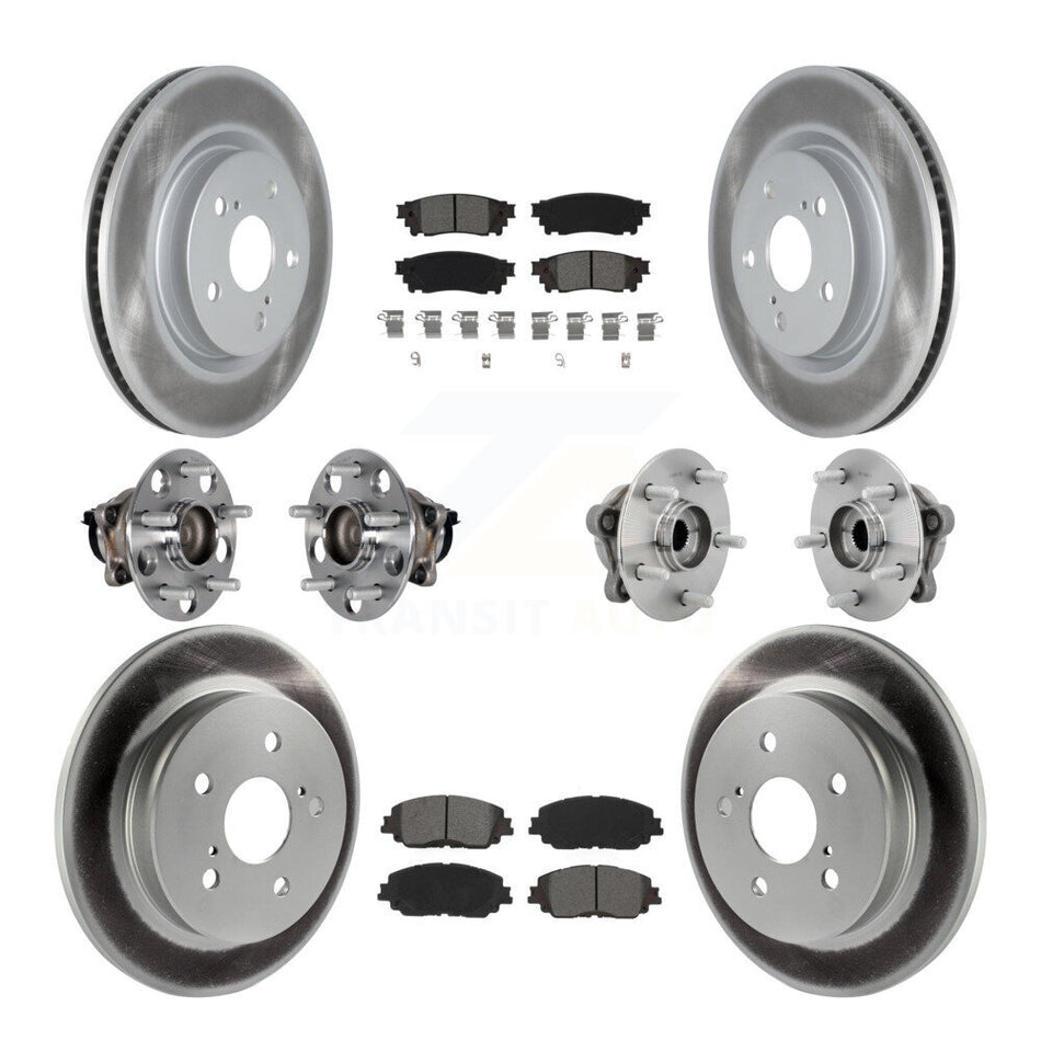 Front Rear Hub Bearings Coated Disc Brake Rotors And Pads Kit (10Pc) For Toyota C-HR KBB-131869