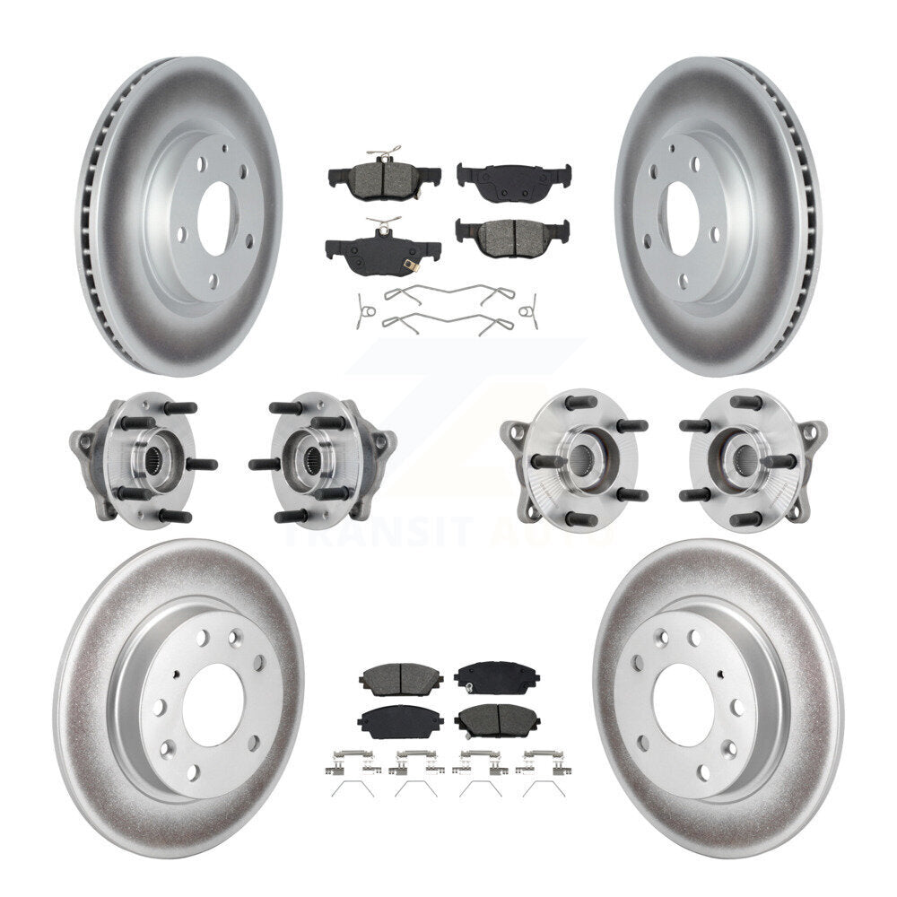 Front Rear Hub Bearing Coated Brake Rotor & Pads Kit (10Pc) For 2020-2022 Mazda CX-30 AWD KBB-131875