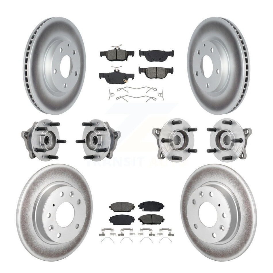 Front Rear Hub Bearing Coated Brake Rotor & Pads Kit (10Pc) For 2020-2022 Mazda CX-30 AWD KBB-131875