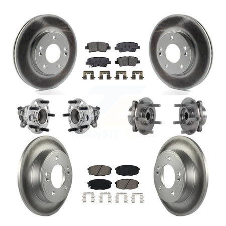 Front Rear Hub Bearing Coated Brake Rotor Pad Kit (10Pc) For Kia Forte Hyundai Elantra GT KBB-131882