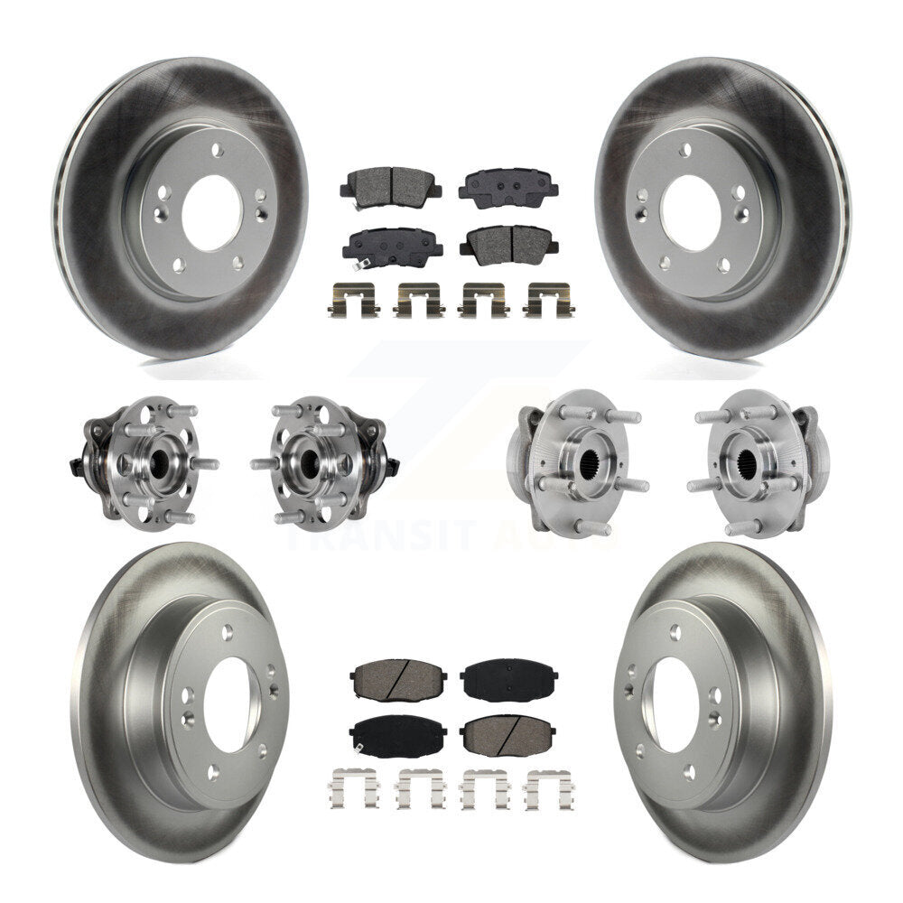 Front Rear Hub Bearing Coat Brake Rotor Pads Kit (10Pc) For 22 Hyundai Kona FWD with 2.0L KBB-131889