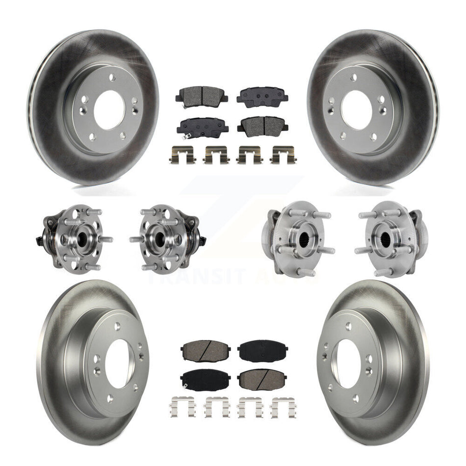 Front Rear Hub Bearing Coat Brake Rotor Pads Kit (10Pc) For 22 Hyundai Kona FWD with 2.0L KBB-131889