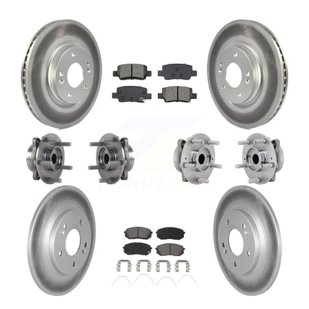 Front Rear Hub Bearing Assembly Coated Disc Brake Rotor And Pad Kit (10Pc) For Kia Seltos KBB-131891
