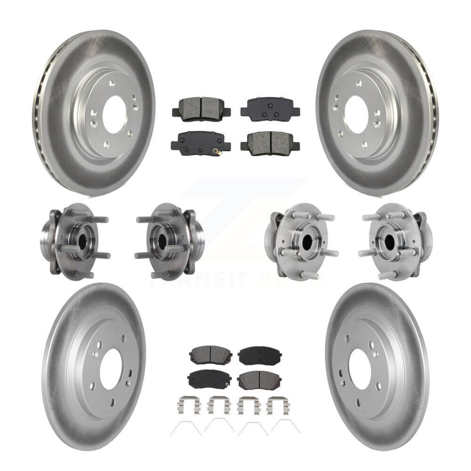 Front Rear Hub Bearing Assembly Coated Disc Brake Rotor And Pad Kit (10Pc) For Kia Seltos KBB-131891