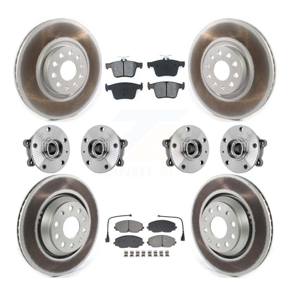 Front Rear Hub Bearing Coated Brake Rotor Pad Kit (10Pc) For Volkswagen Atlas Cross Sport KBB-131892