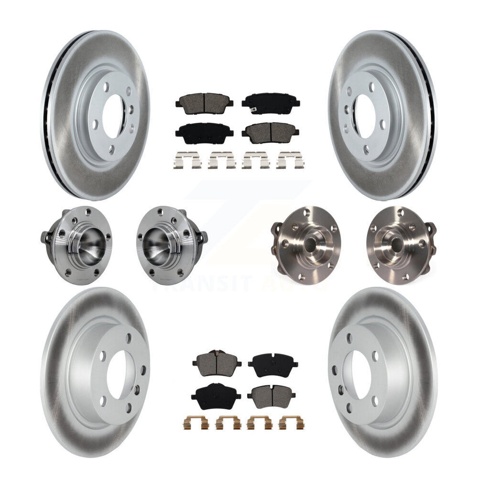 Front Rear Hub Bearing Coat Brake Rotor Pad Kit (10Pc) For Mini Cooper Paceman S with FWD KBB-131894