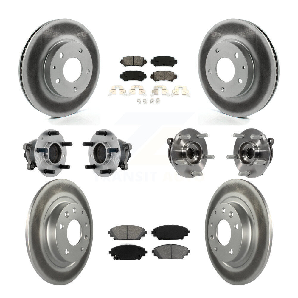 Front Rear Hub Bearing Coated Brake Rotor And Pad Kit (10Pc) For 2016-2018 Mazda CX-3 FWD KBB-131897