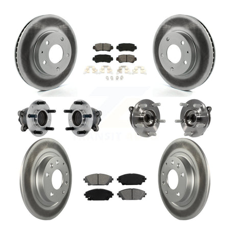 Front Rear Hub Bearing Coated Brake Rotor And Pad Kit (10Pc) For 2016-2018 Mazda CX-3 FWD KBB-131897