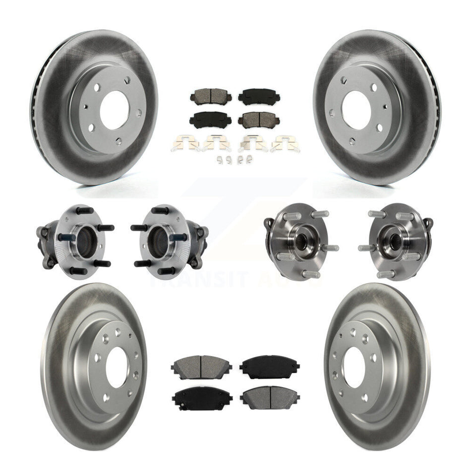 Front Rear Hub Bearing Coated Brake Rotor And Pad Kit (10Pc) For 2016-2018 Mazda CX-3 FWD KBB-131897