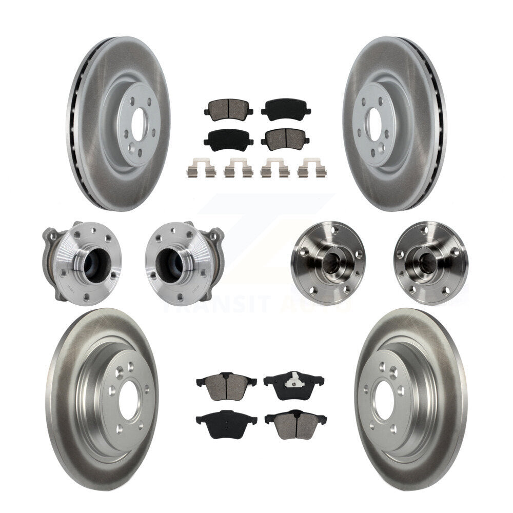 Front Rear Hub Bearings Coated Disc Brake Rotors And Pads Kit (10Pc) For Volvo S60 V70 KBB-131898