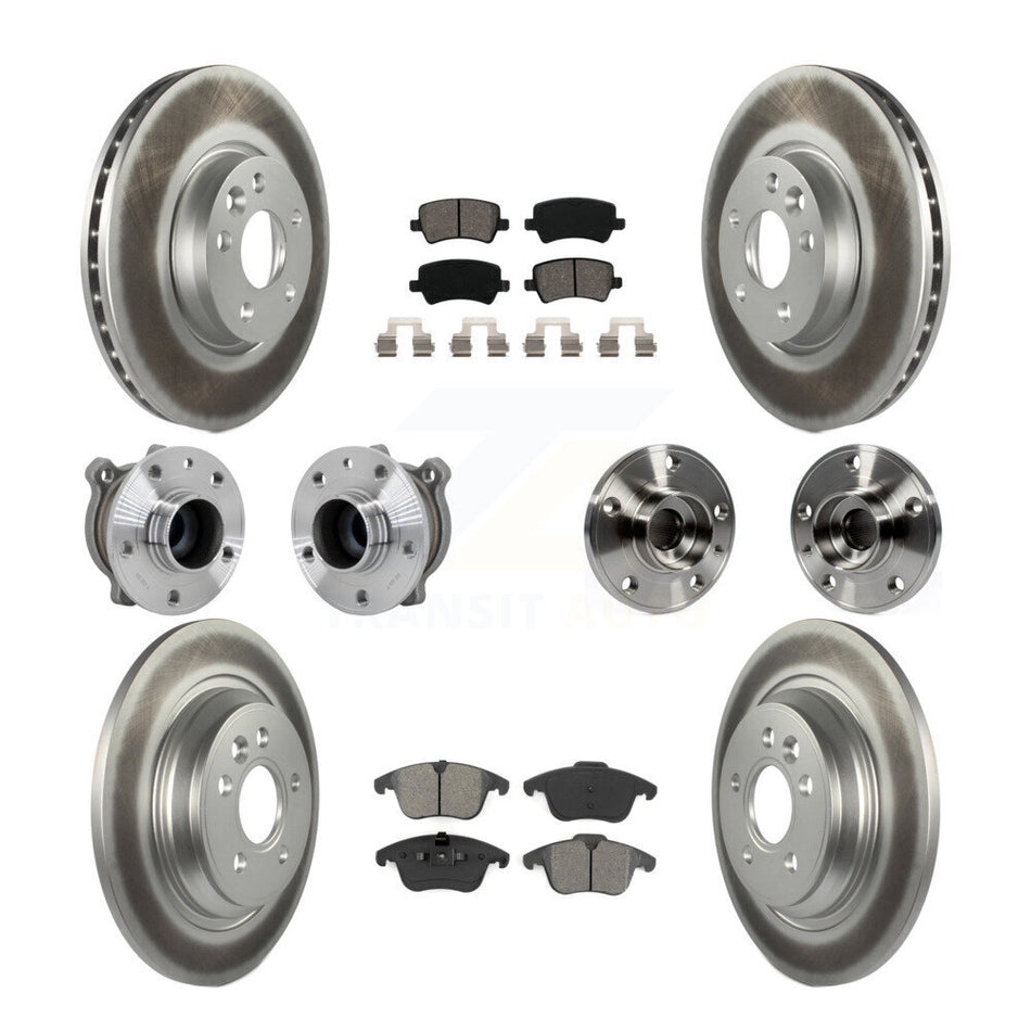 Front Rear Hub Bearing Coated Disc Brake Rotor Pad Kit (10Pc) For 2013-2014 Volvo S60 FWD KBB-131900
