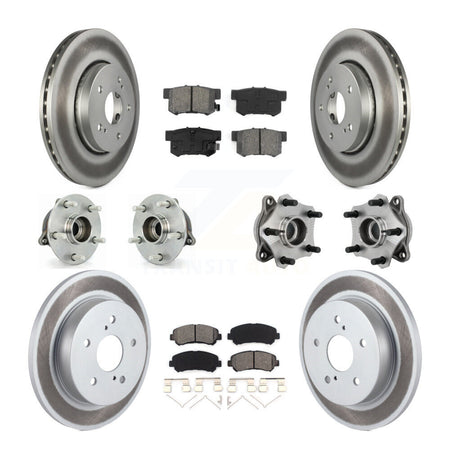 Front Rear Hub Bearing Coated Brake Rotor Pad Kit (10Pc) For 2010-2013 Suzuki Kizashi AWD KBB-131902
