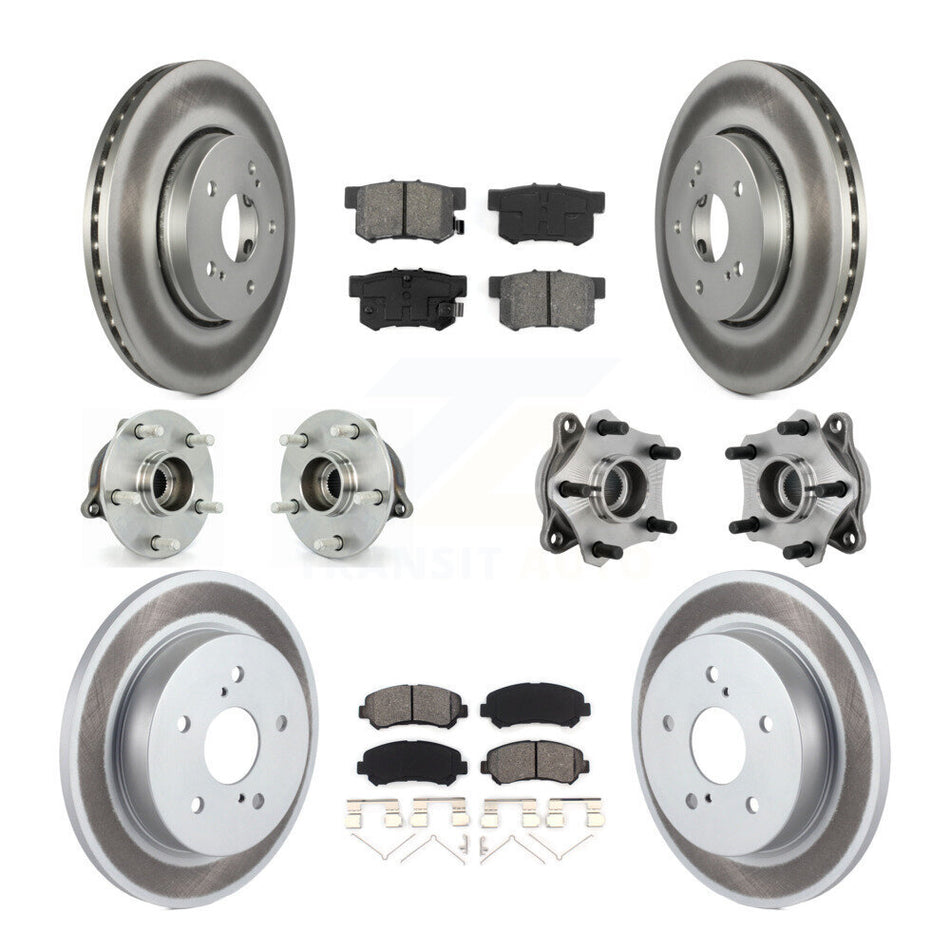 Front Rear Hub Bearing Coated Brake Rotor Pad Kit (10Pc) For 2010-2013 Suzuki Kizashi AWD KBB-131902