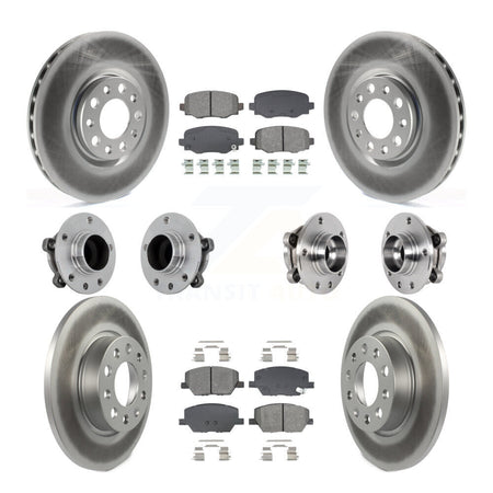 Front Rear Hub Bearing Coated Brake Rotor Pads Kit (10Pc) For Jeep Renegade Fiat 500X FWD KBB-131927