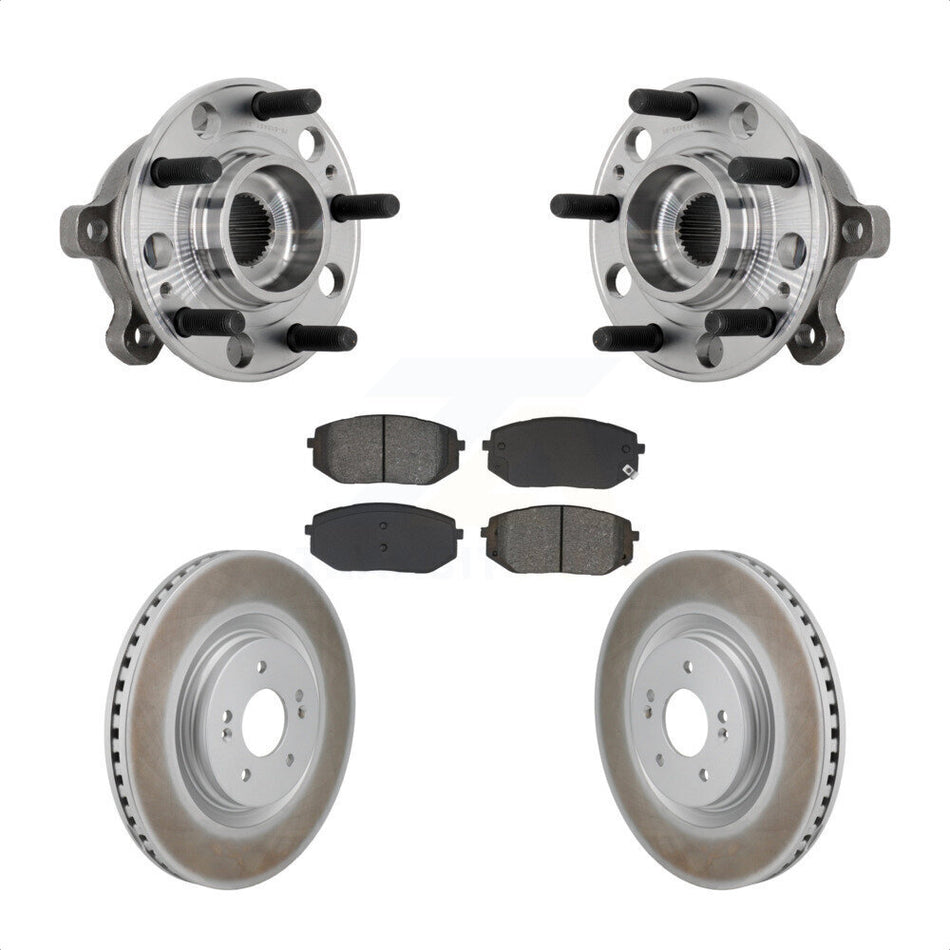 Front Hub Bearing Assembly Coated Disc Brake Rotor And Pads Kit For Hyundai Sonata Kia K5 KBB-131932