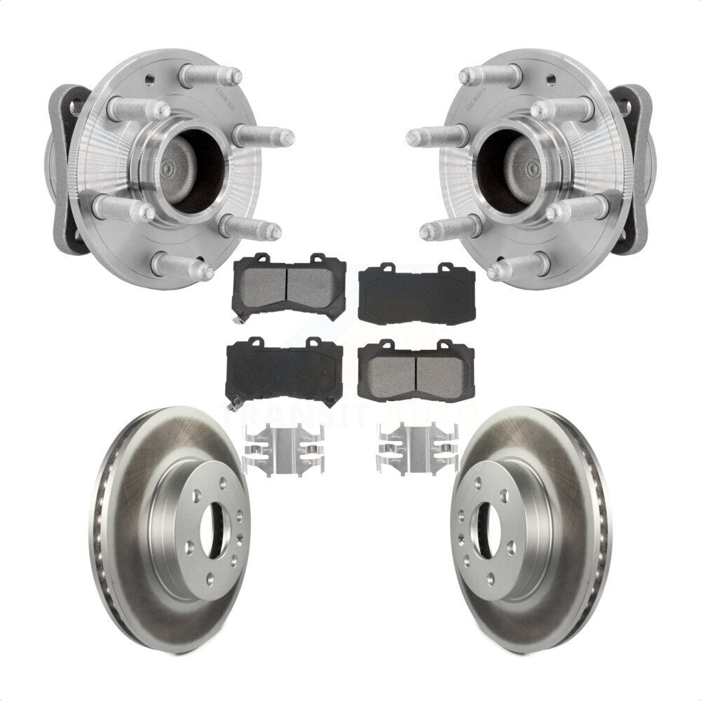 Front Hub Bearing Assembly Coat Brake Rotor Pad Kit For Chevrolet Colorado GMC Canyon RWD KBB-131933