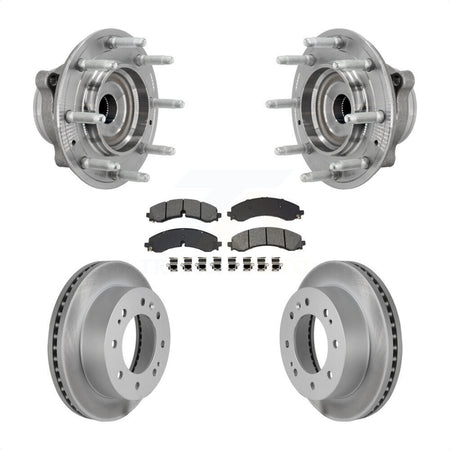 Front Hub Bearing Coat Brake Rotor Pad Kit For GMC Chevrolet Silverado 2500 HD Sierra 4WD KBB-131935