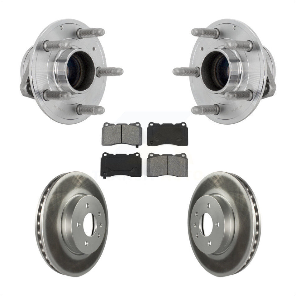 Front Hub Bearing Assembly Coated Disc Brake Rotors And Pads Kit For Cadillac ATS KBB-131942