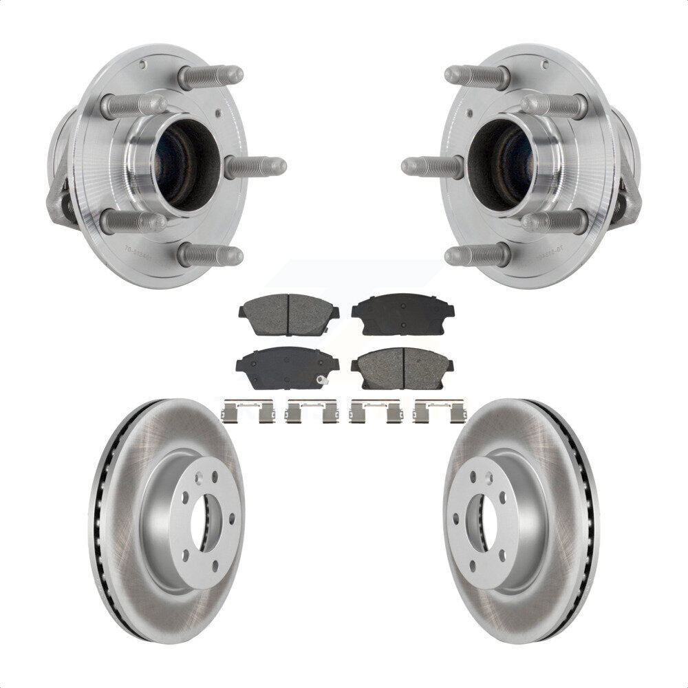 Front Hub Bearing Assembly Coated Disc Brake Rotors And Pads Kit For Cadillac ATS KBB-131944