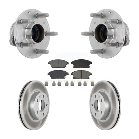 Front Hub Bearing Assembly Coated Disc Brake Rotors And Pads Kit For Cadillac ATS KBB-131944