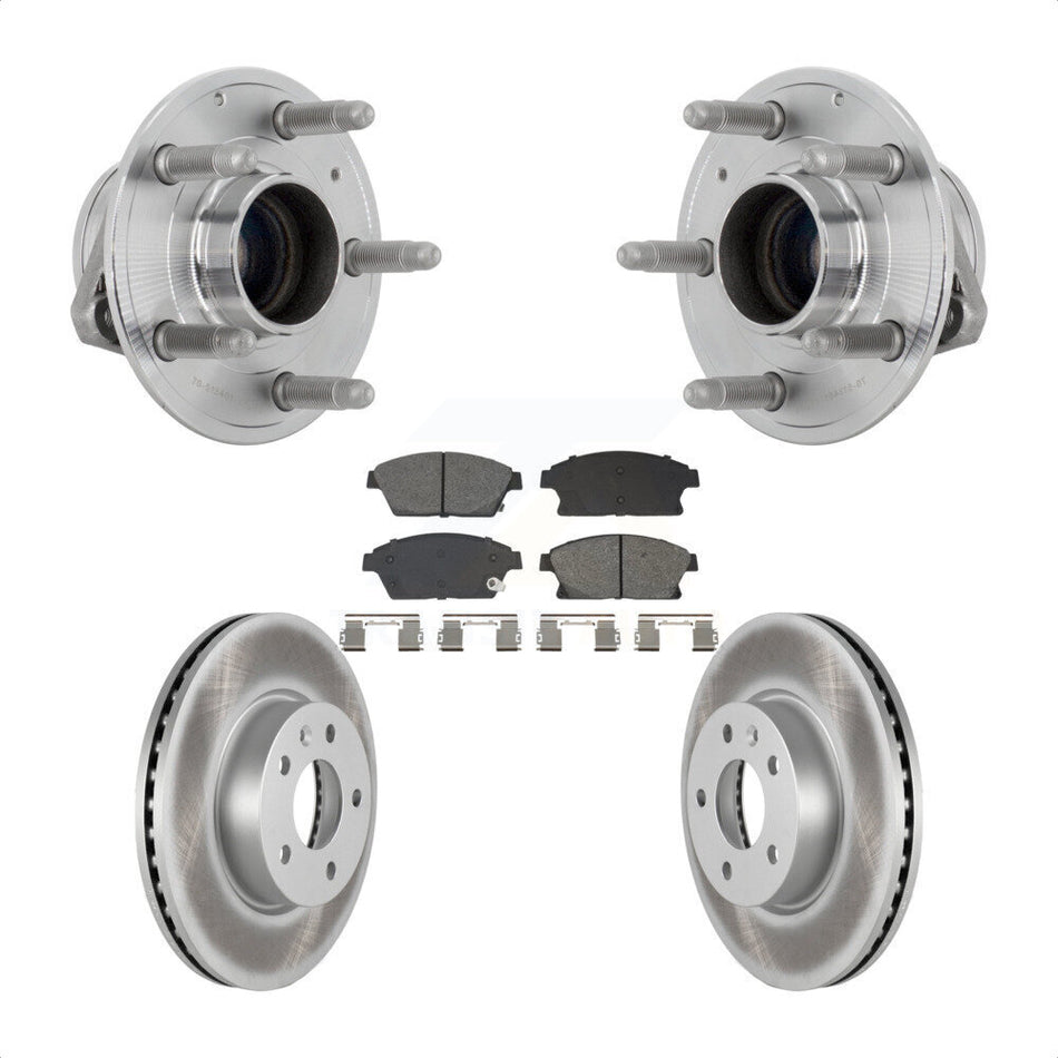 Front Hub Bearing Assembly Coated Disc Brake Rotors And Pads Kit For Cadillac ATS KBB-131944