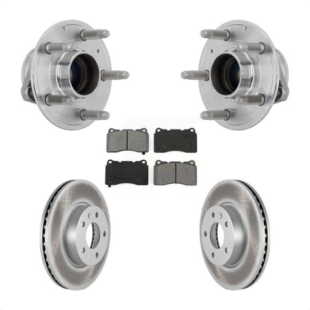 Front Hub Bearing Assembly Coated Brake Rotor Pad Kit For 2019 Cadillac ATS Base with RWD KBB-131947