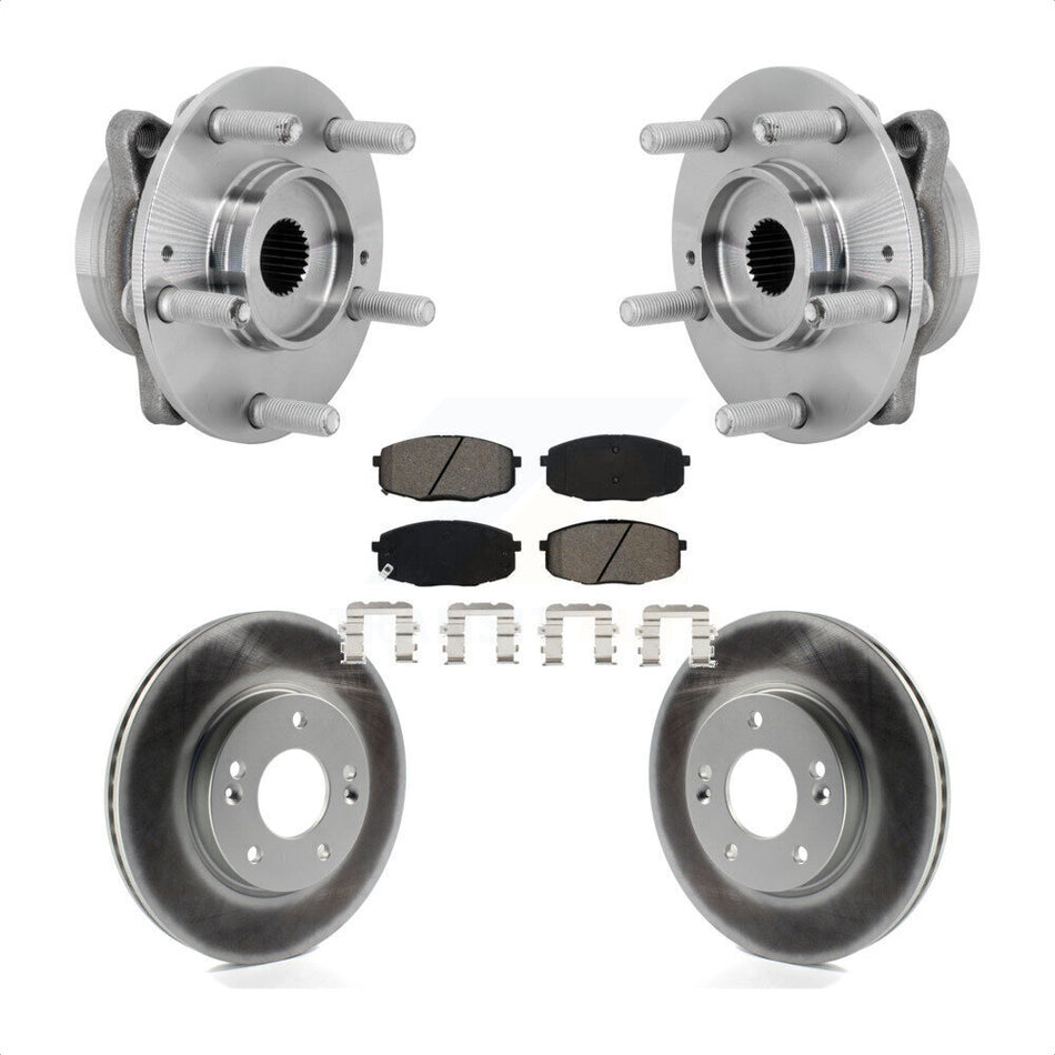 Front Hub Bearing Assembly Coated Disc Brake Rotor & Pads Kit For Hyundai Kona Kia Seltos KBB-131953