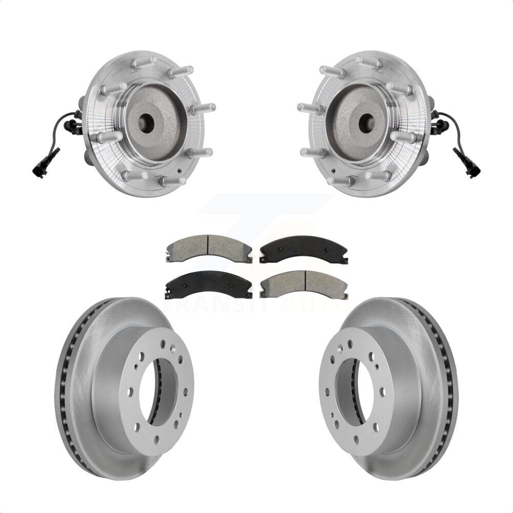 Front Hub Bearing Coat Brake Rotor Pad Kit For GMC Sierra 3500 HD Chevrolet Silverado RWD KBB-131962