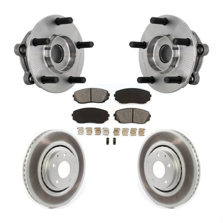 Front Hub Bearing Assembly Coated Disc Brake Rotors And Pads Kit For 2016-2023 Mazda CX-9 KBB-131964