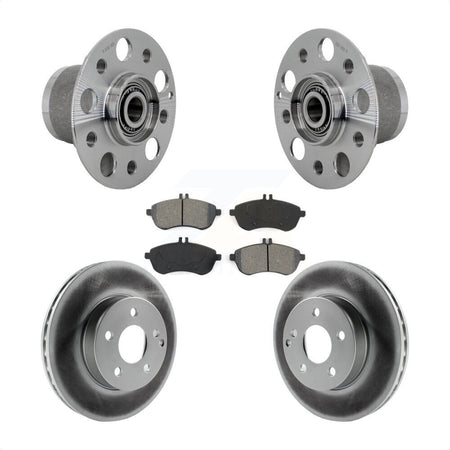 Front Hub Bearing Assembly Coated Disc Brake Rotor & Pads Kit For Mercedes-Benz C300 C250 KBB-131966