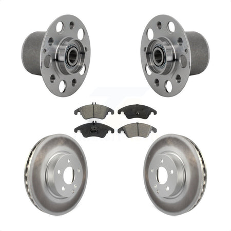 Front Hub Bearing Assembly Coated Brake Rotor & Pads Kit For Mercedes-Benz E350 E400 E250 KBB-131976