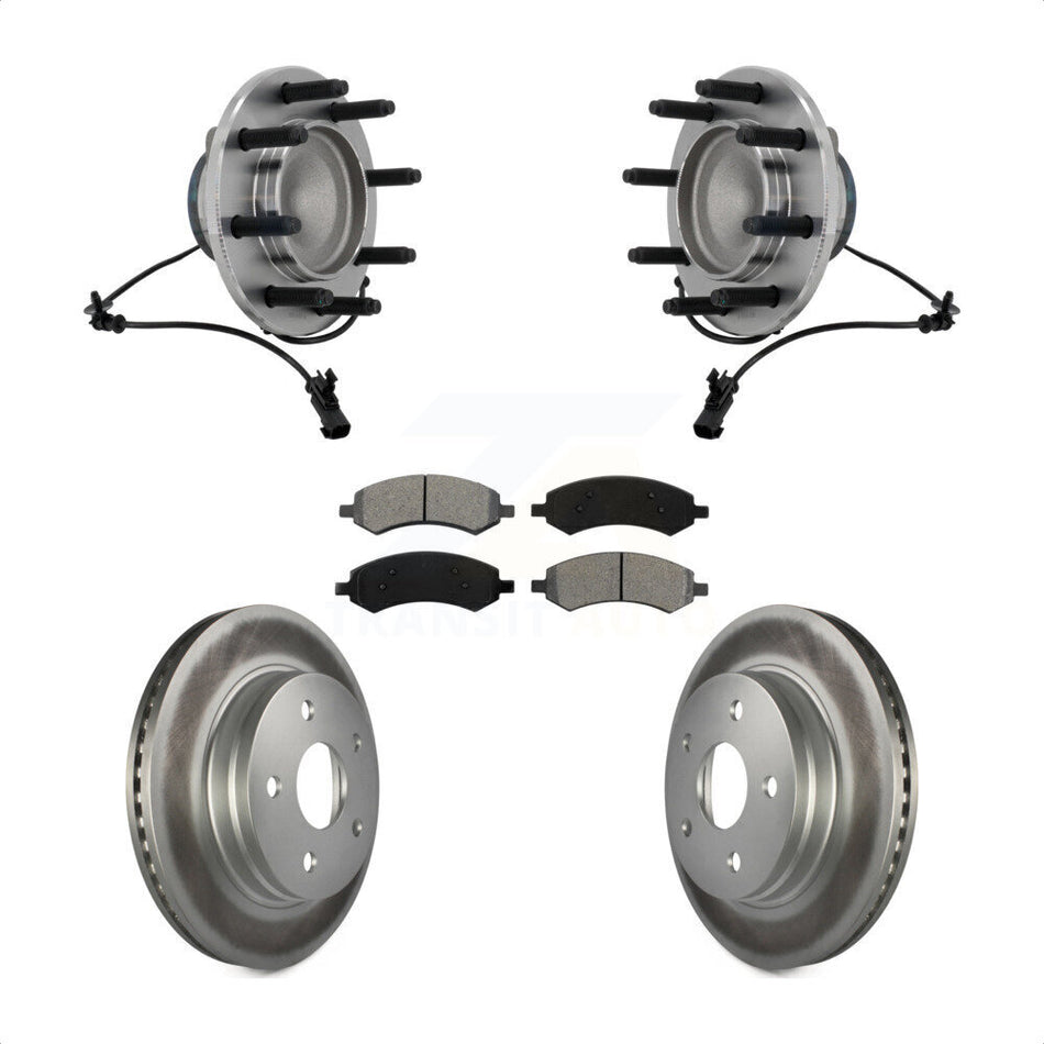 Front Hub Bearing Coat Brake Rotor Pad Kit For 2007-2008 Dodge Ram 1500 With 8 Lug Wheels KBB-131981