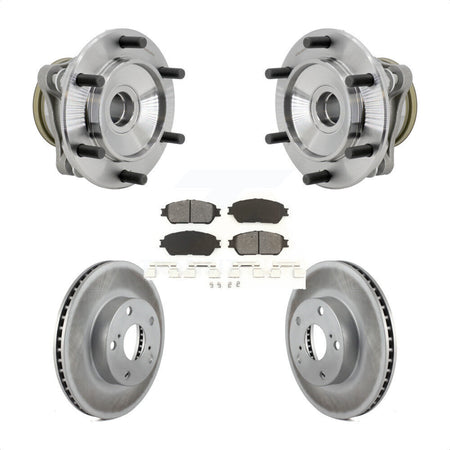 Front Hub Bearing Coat Brake Rotor Pads Kit For 2005-2015 Toyota Tacoma With 5 Lug Wheels KBB-131982