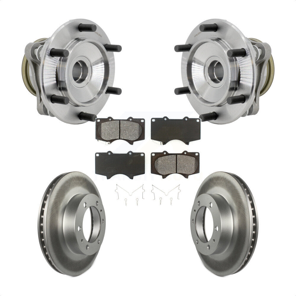 Front Hub Bearing Assembly Coat Brake Rotor Pads Kit For Toyota Tacoma 4Runner FJ Cruiser KBB-131983