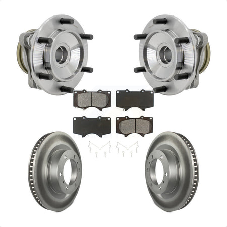 Front Hub Bearing Assembly Coated Brake Rotor & Pads Kit For 2010-2021 Toyota 4Runner RWD KBB-131984