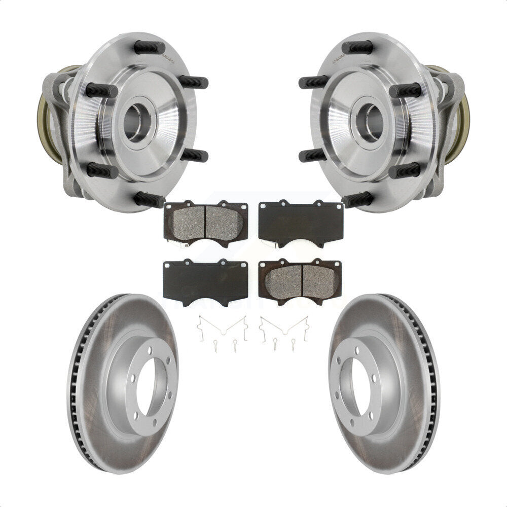 Front Hub Bearing Assembly Coated Disc Brake Rotors And Pads Kit For Toyota 4Runner RWD KBB-131985