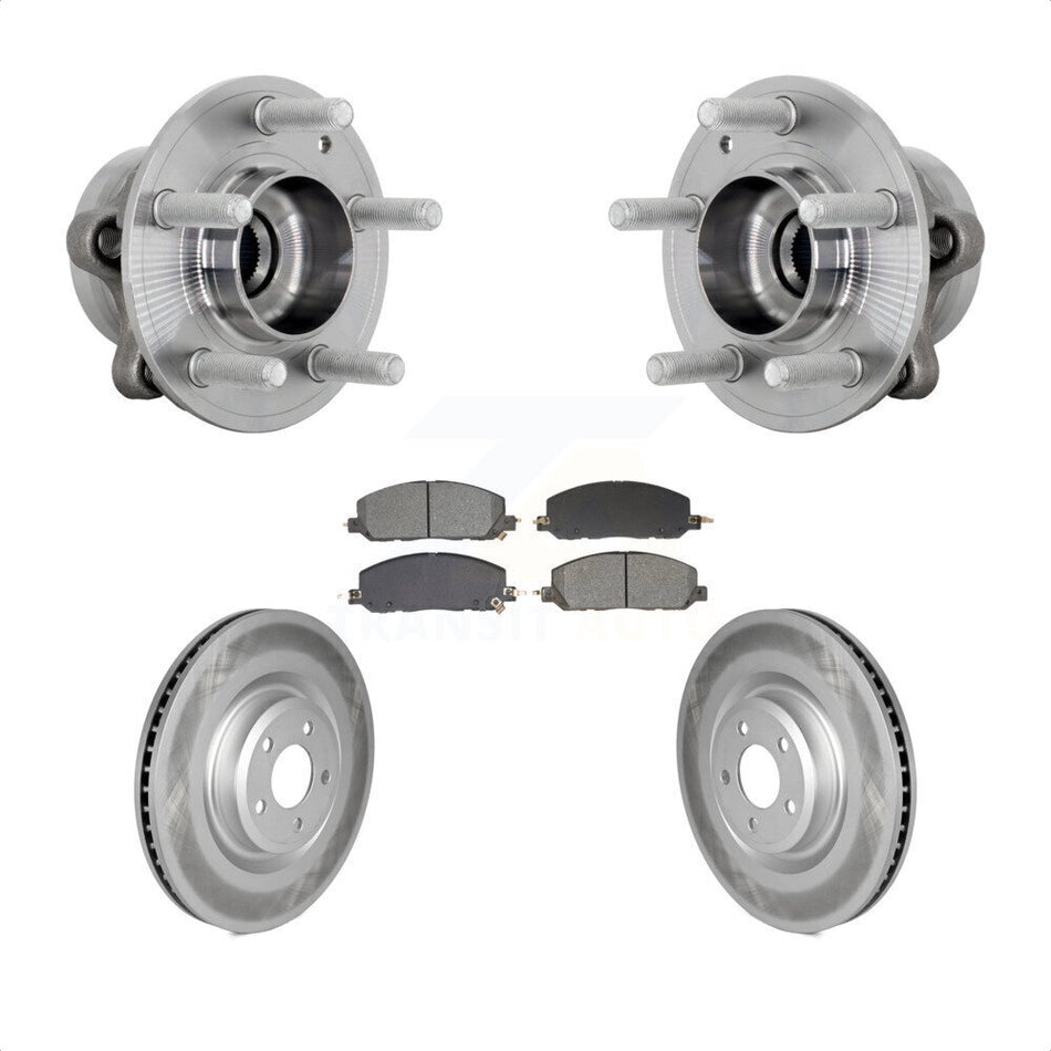 Front Hub Bearing Coated Brake Rotor And Pad Kit For Ford Explorer Lincoln Aviator Police KBB-131986