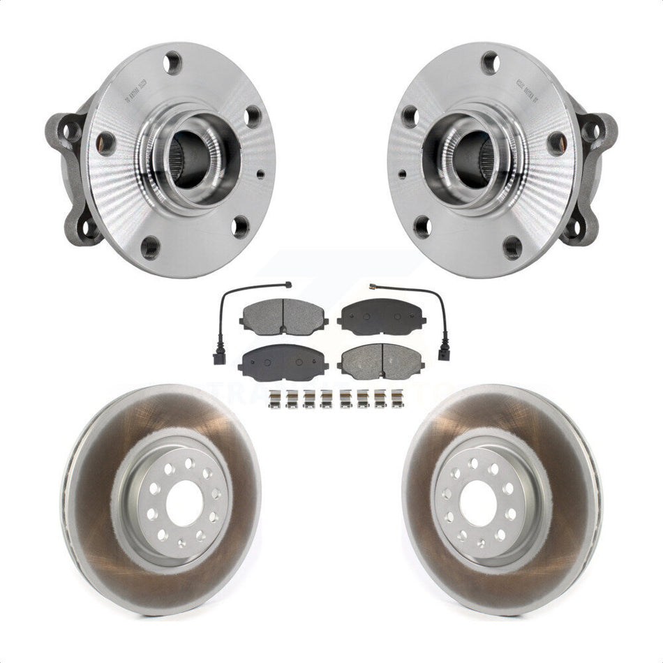Front Hub Bearing Assembly Coated Brake Rotor & Pads Kit For Volkswagen Atlas Cross Sport KBB-131989