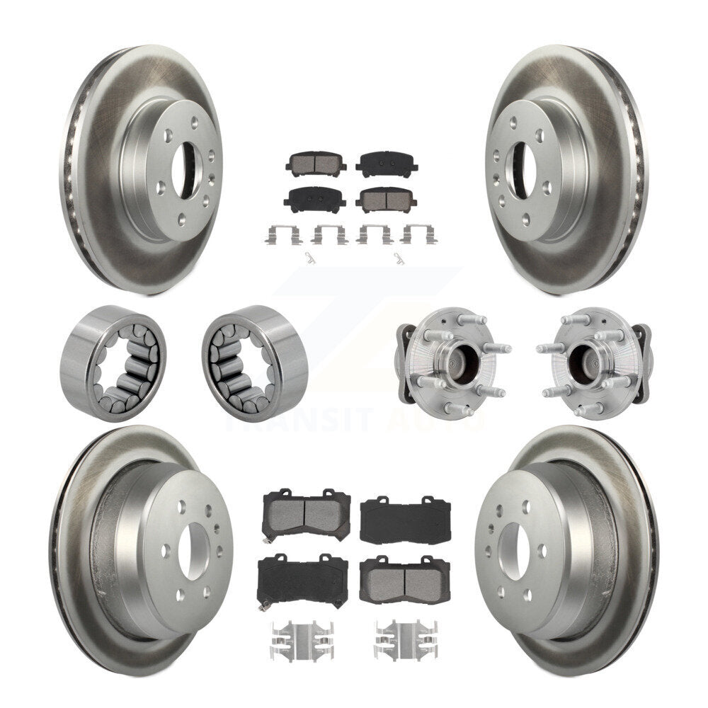 Front Rear Hub Bearing Coated Brake Rotor Pads Shoe Kit (10Pc) For Chevrolet Colorado GMC KBB-131993