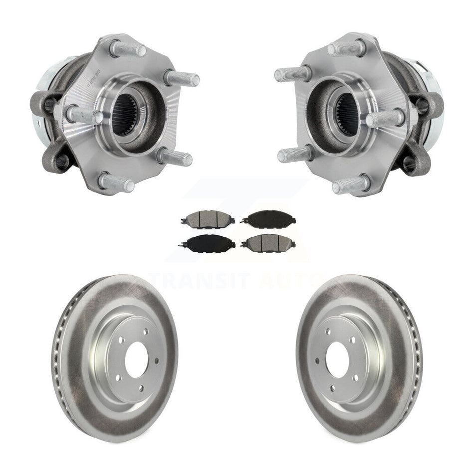 Front Hub Bearing Assembly Coated Disc Brake Rotors And Pads Kit For Nissan Murano KBB-131995
