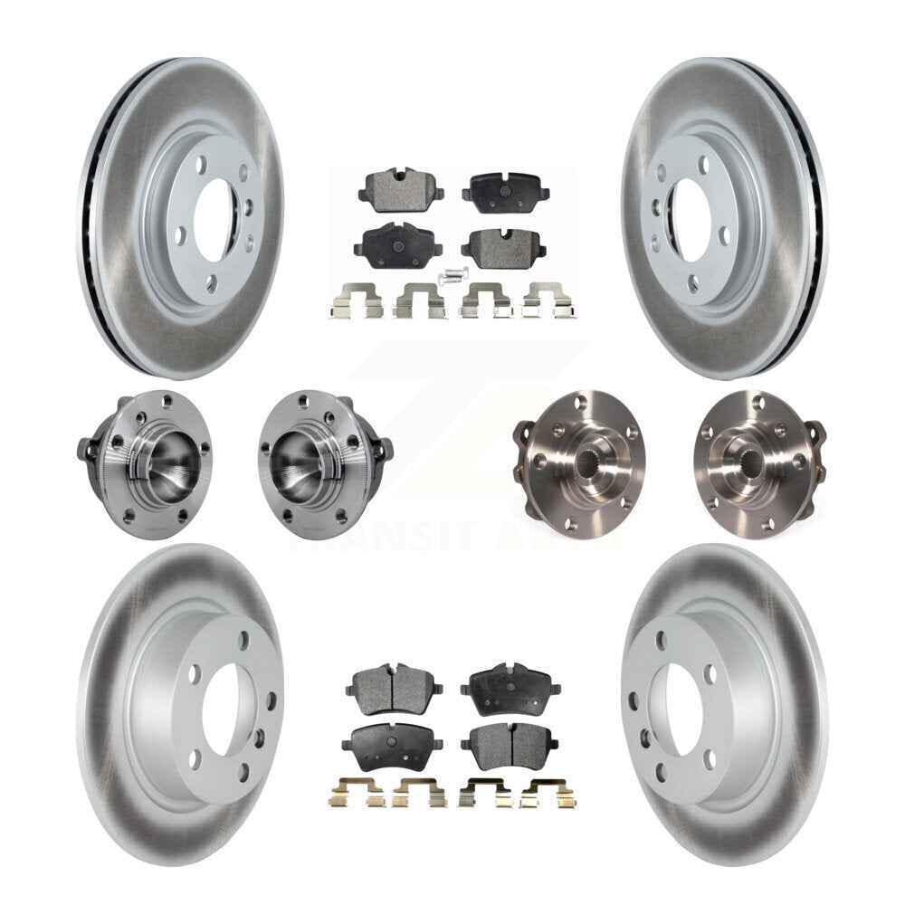 Front Rear Hub Bearing Coat Brake Rotor Pad Kit (10Pc) For Mini Cooper Countryman Paceman KBB-132004
