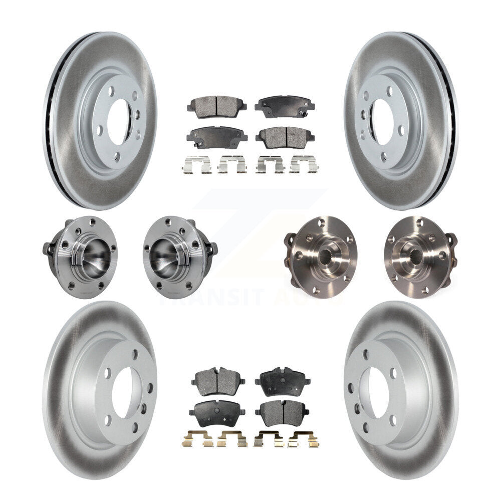Front Rear Hub Bearing Coat Brake Rotor Pad Kit (10Pc) For Mini Cooper Paceman S with FWD KBB-132005
