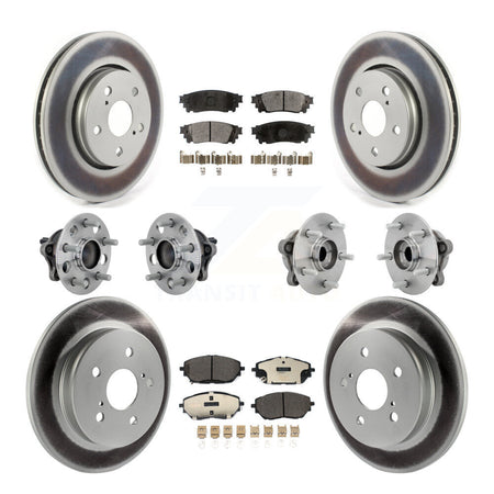 Front Rear Hub Bearing Coated Disc Brake Rotor And Ceramic Pad Kit (10Pc) For Toyota C-HR KBB-132006