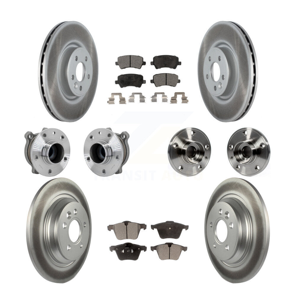 Front Rear Hub Bearings Coated Disc Brake Rotors And Pads Kit (10Pc) For Volvo S60 V70 KBB-132025