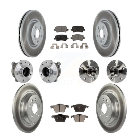 Front Rear Hub Bearings Coated Disc Brake Rotors And Pads Kit (10Pc) For Volvo S60 V70 KBB-132025