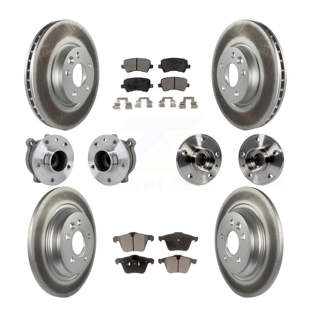 Front Rear Hub Bearing Coated Disc Brake Rotors And Ceramic Pads Kit (10Pc) For Volvo V70 KBB-132028