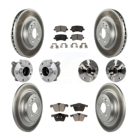 Front Rear Hub Bearing Coated Disc Brake Rotors And Ceramic Pads Kit (10Pc) For Volvo V70 KBB-132028
