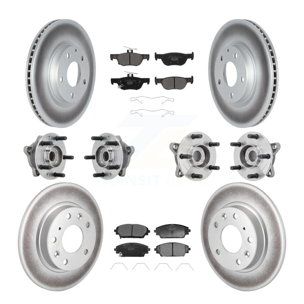 Front Rear Hub Bearing Coated Brake Rotor & Pads Kit (10Pc) For 2020-2022 Mazda CX-30 AWD KBB-132031